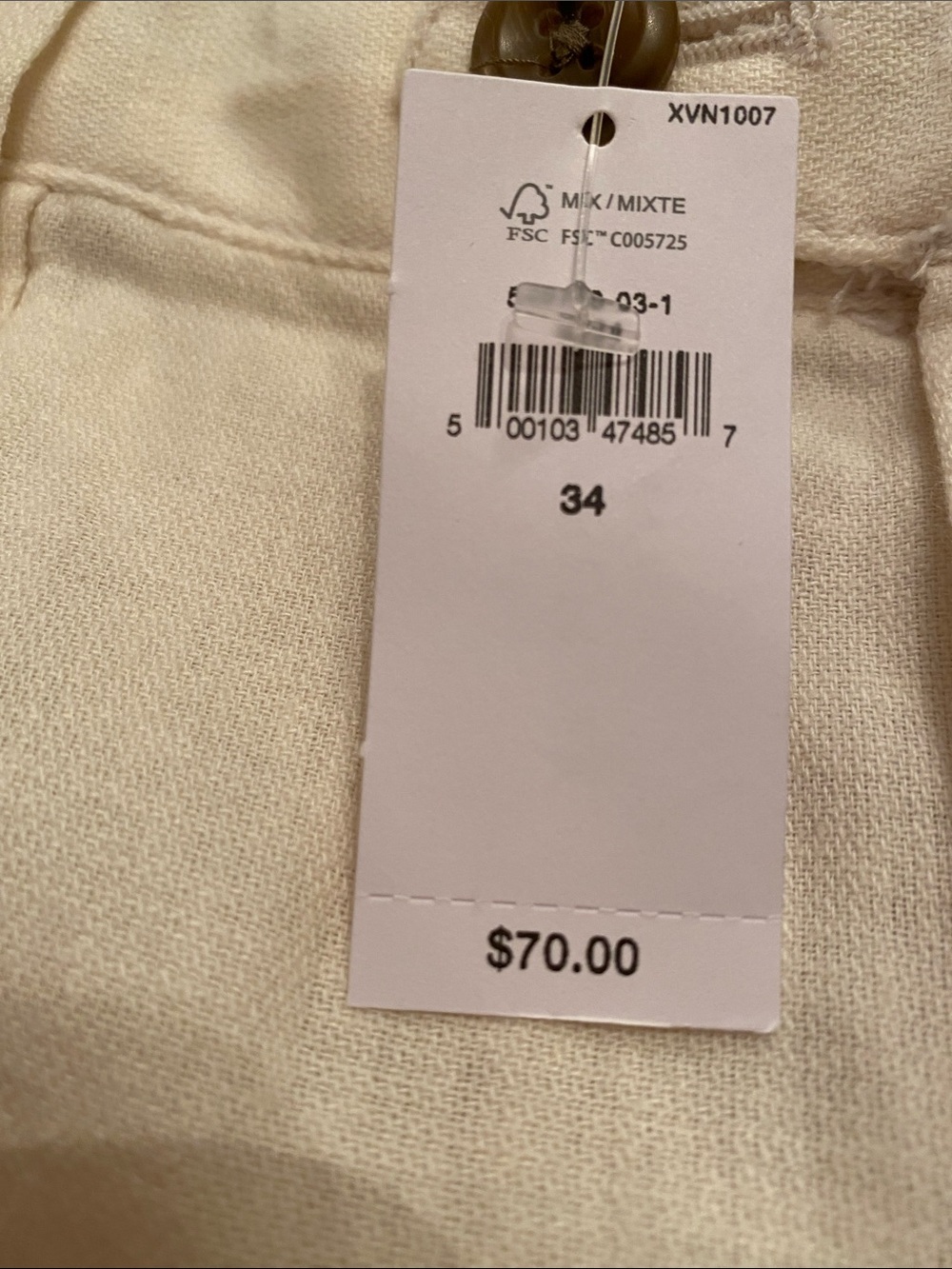 Banana Republic Cream Flat-Front Linen-Blend Men’s Shorts - Picture 3 of 5